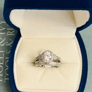 Sterling Silver CZ Stacking Engagement and Wedding Band Rings Size 6 NWT